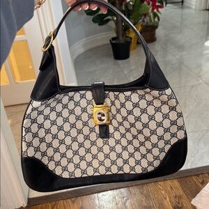 Rare vintage Jackie bag Gucci navy blue Shoulder Bag